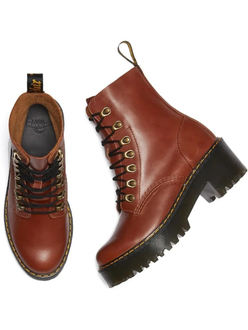 Women's Tan Rubber Smooth Vintage Retro Comfortable Grooved Sides Heeled Boot